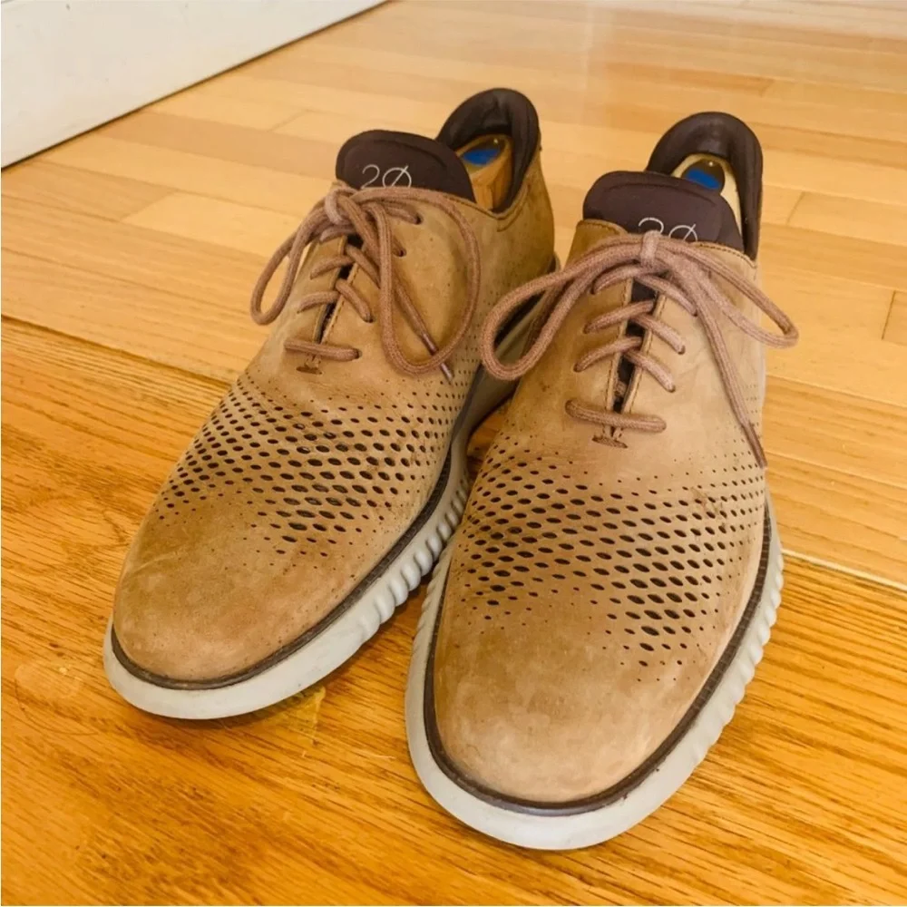 COLE Haan ZEROGRAND 2.0 Oxford Shoes Brown Nubuck Mens 9 M